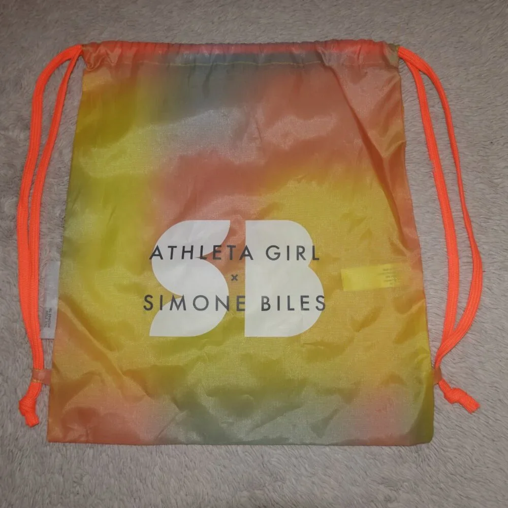 Athleta Girl x Simone Biles Drawstring Backpack, Sunset Ombre, Gymnastics Bag